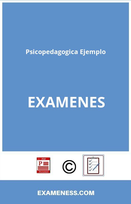 Evaluacion Psicopedagogica Ejemplo