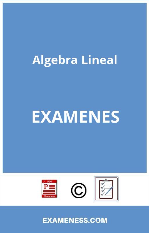 Examen De Algebra Lineal