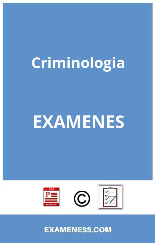 Examen De Criminologia