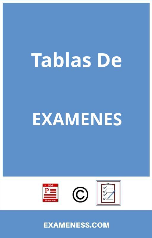 Tablas De Evaluacion