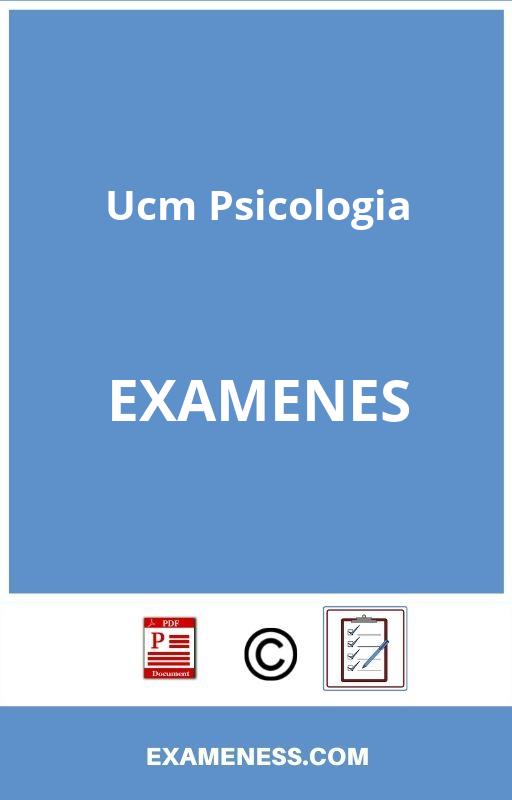Ucm Psicologia Examenes